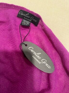 Caroline Grace Cashmere Blend Purple Magenta Scarf Shawl Wrap Soft Luxury